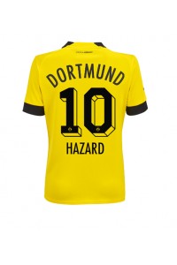 Borussia Dortmund Thorgan Hazard #10 Voetbaltruitje Thuis tenue Dames 2022-23 Korte Mouw